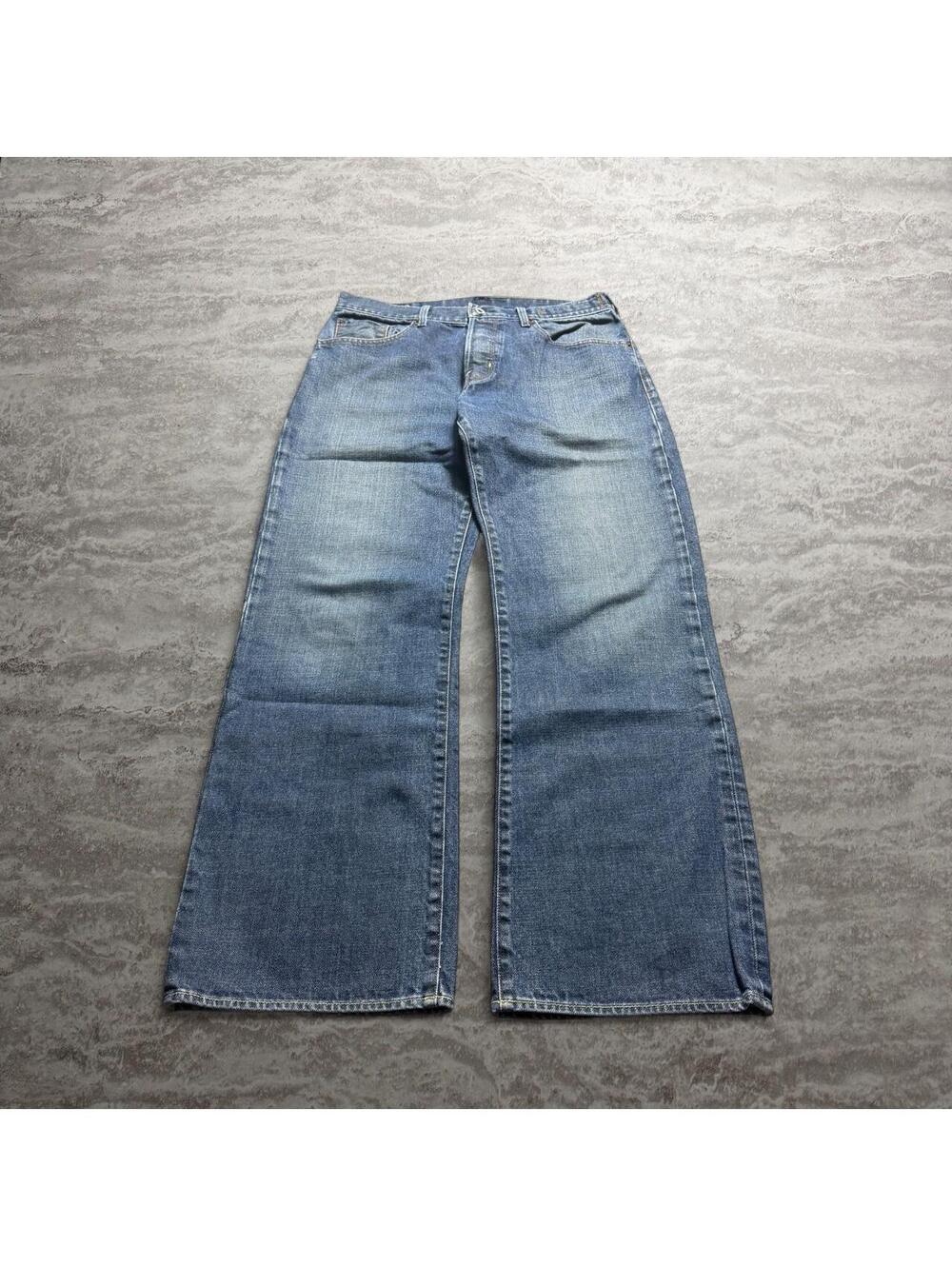 Guess Blue Button Fly Straight Leg Jeans 33x32